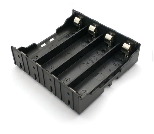 حامل بطارية 18650 بأطراف تثبيت 4 حجرات