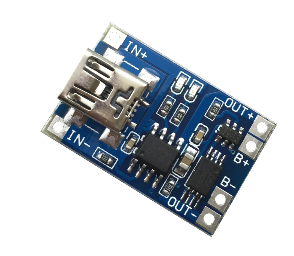 موديول شحن بطارية ليثيوم TP4056 بمدخل ميني USB (مع حماية)