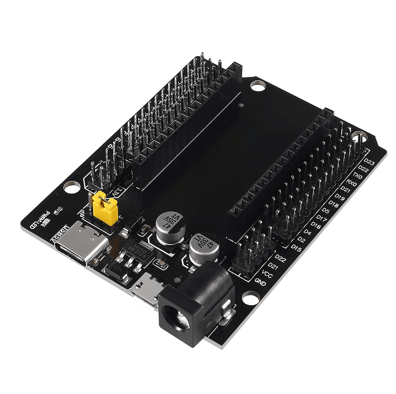 لوحة توسعة لـESP32 30 طرف مع تايب سي وميكرو USB
