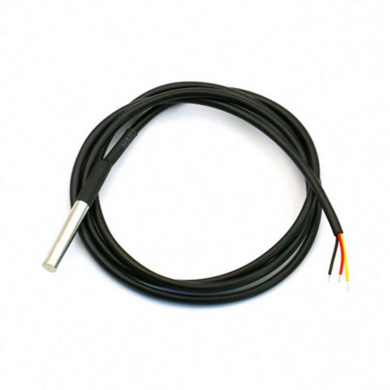 سينسور حرارة DS18B20 مقاوم للماء IP67 كابل 1 متر (26AWG)
