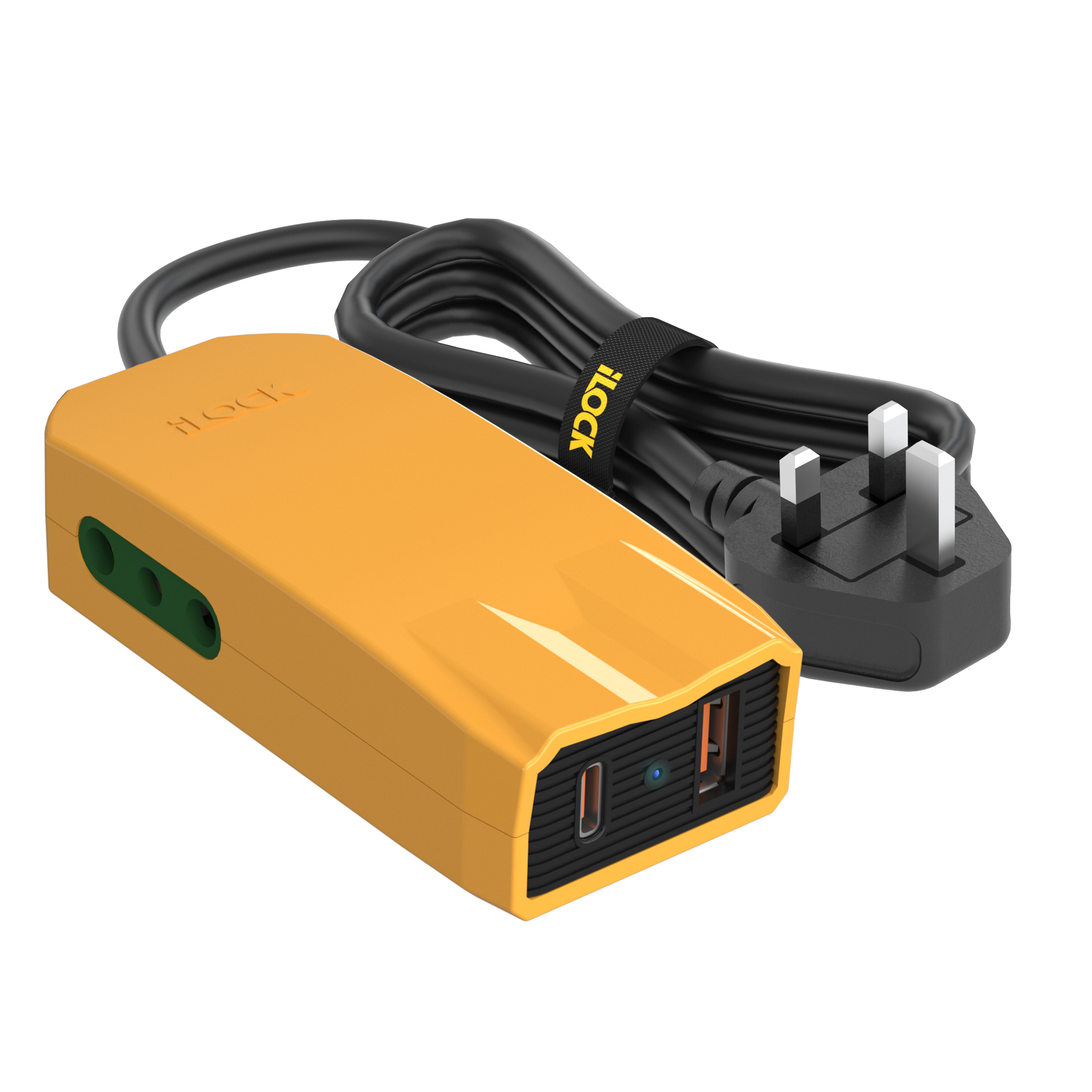 شاحن آي لوك ميني تشارجر برو بمخارج USB تايب سي وتايب A وفيشة كهرباء (إصدار الخليج)