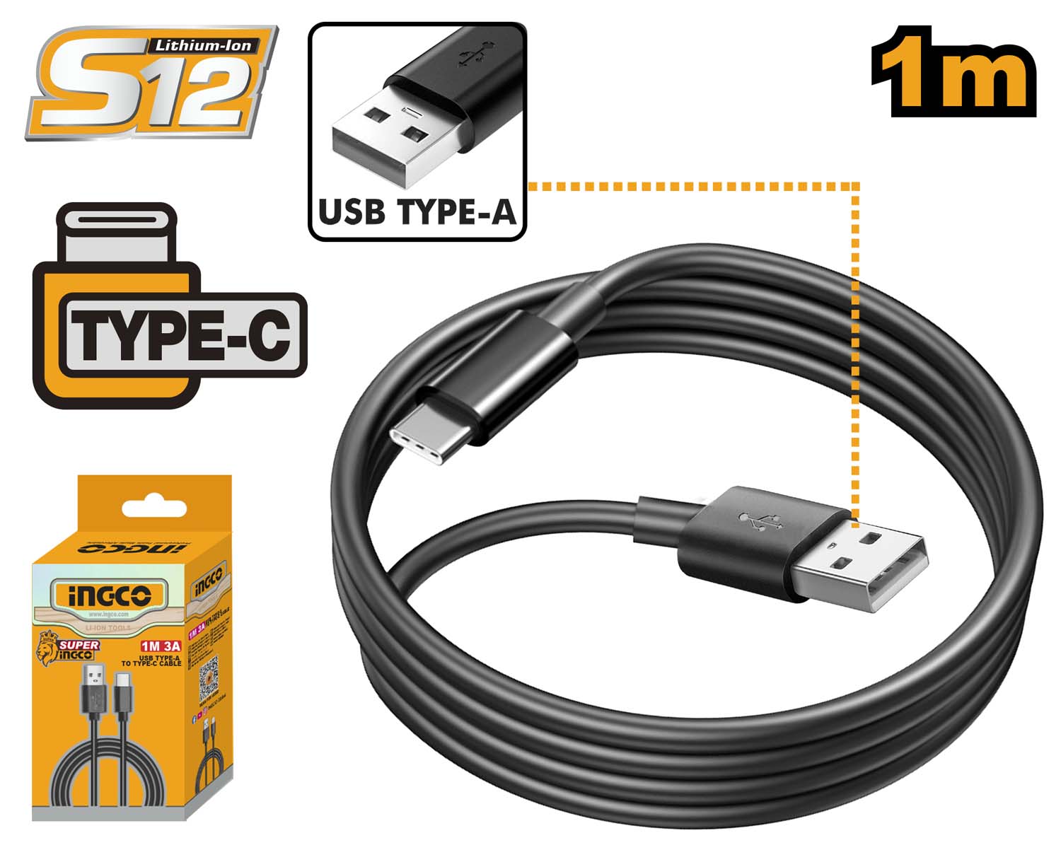 كابل USB تايب إيه إلى تايب سي إنكو 1 متر